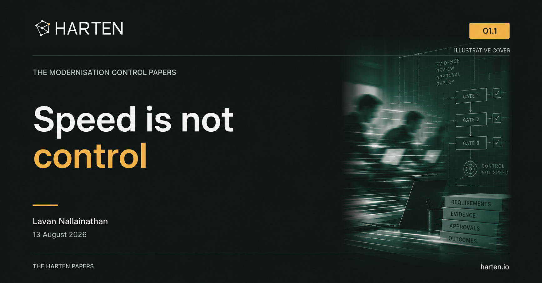 Illustrative Harten paper cover: Speed is not control